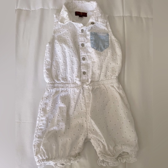For All Mankind size 18 mos one-piece white summer outfit - Picture 1 of 8